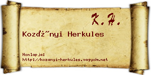 Kozányi Herkules névjegykártya
